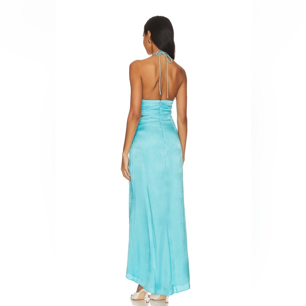 Camila Coelho Turquoise Midi Dress with Side Slit - Picture 3 of 10